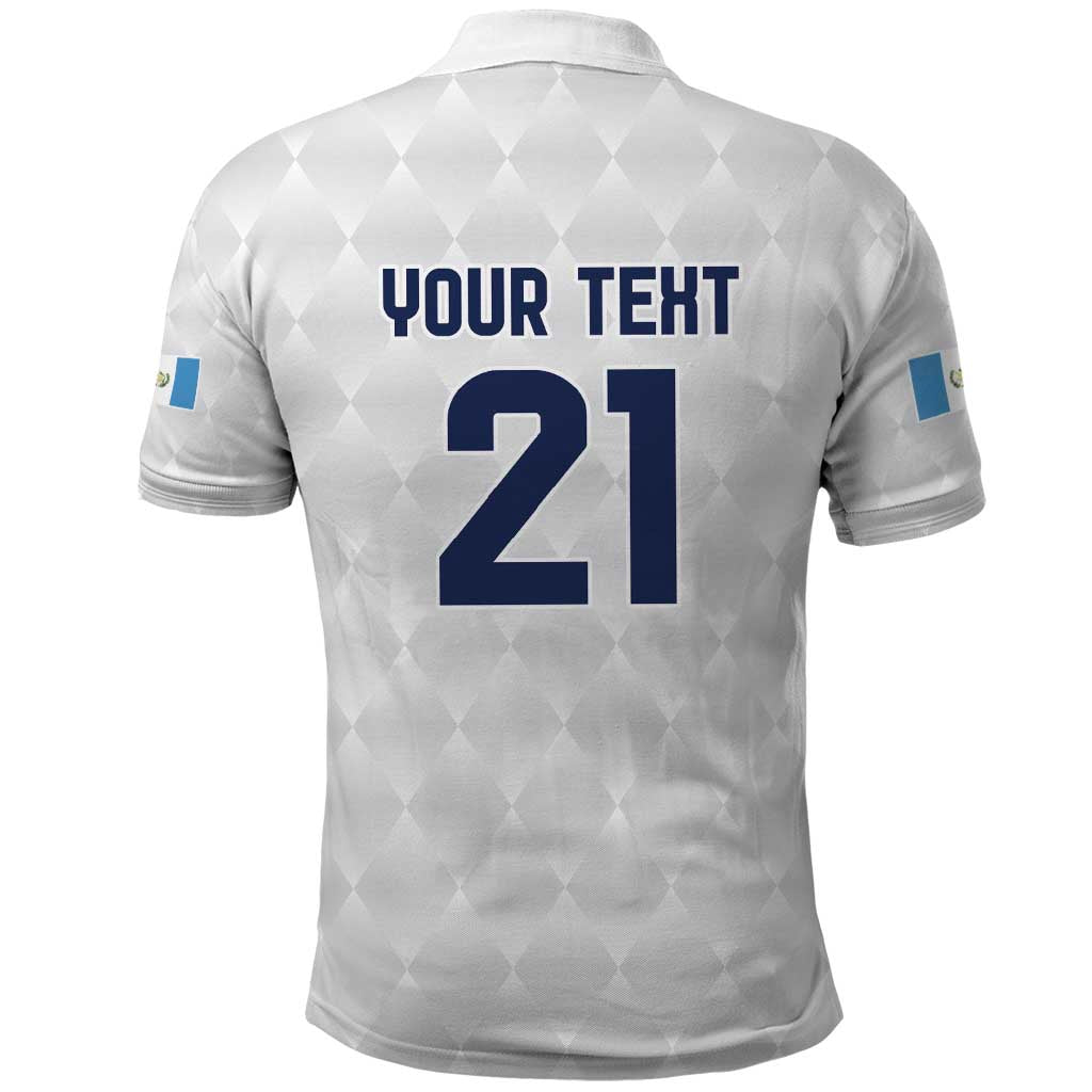 Guatemala Football Custom Polo Shirt Go Los Chapines White Pattern
