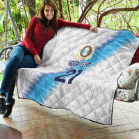 Guatemala Football Custom Quilt Go Los Chapines White Pattern