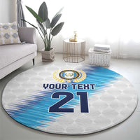 Guatemala Football Custom Round Carpet Go Los Chapines White Pattern
