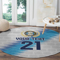 Guatemala Football Custom Round Carpet Go Los Chapines White Pattern