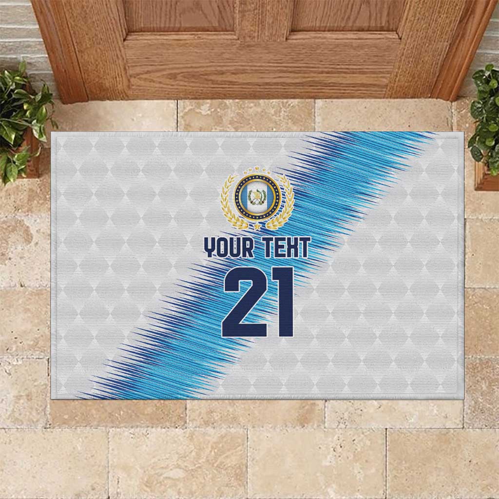 Guatemala Football Custom Rubber Doormat Go Los Chapines White Pattern
