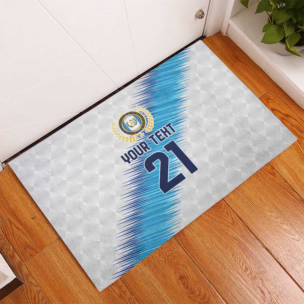 Guatemala Football Custom Rubber Doormat Go Los Chapines White Pattern