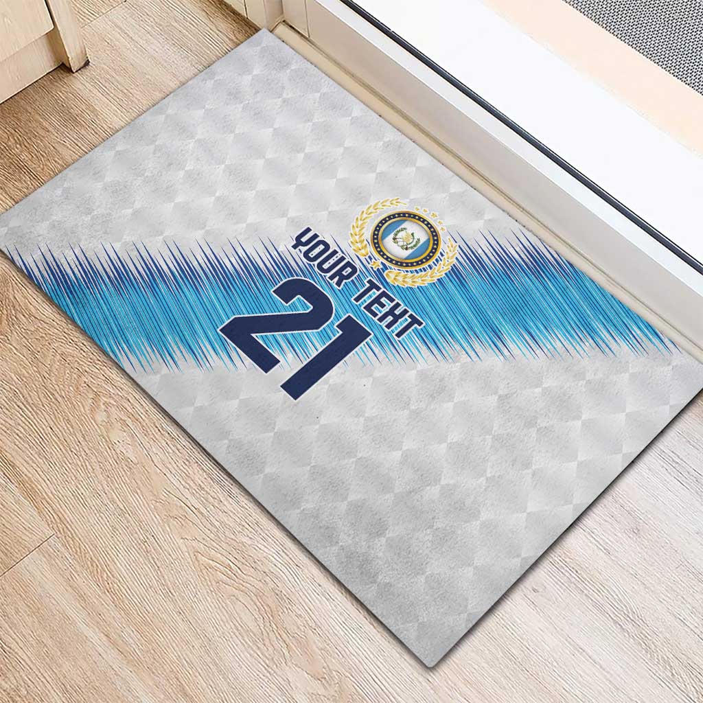 Guatemala Football Custom Rubber Doormat Go Los Chapines White Pattern