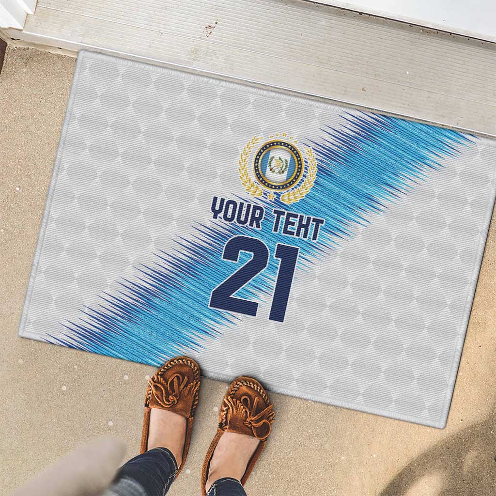 Guatemala Football Custom Rubber Doormat Go Los Chapines White Pattern