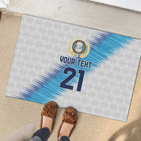 Guatemala Football Custom Rubber Doormat Go Los Chapines White Pattern