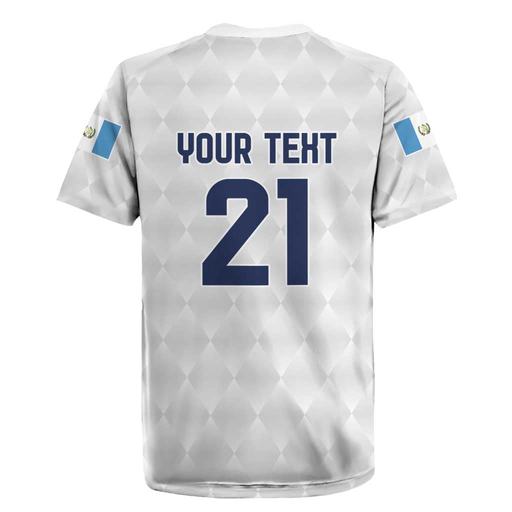 Guatemala Football Custom Rugby Jersey Go Los Chapines White Pattern