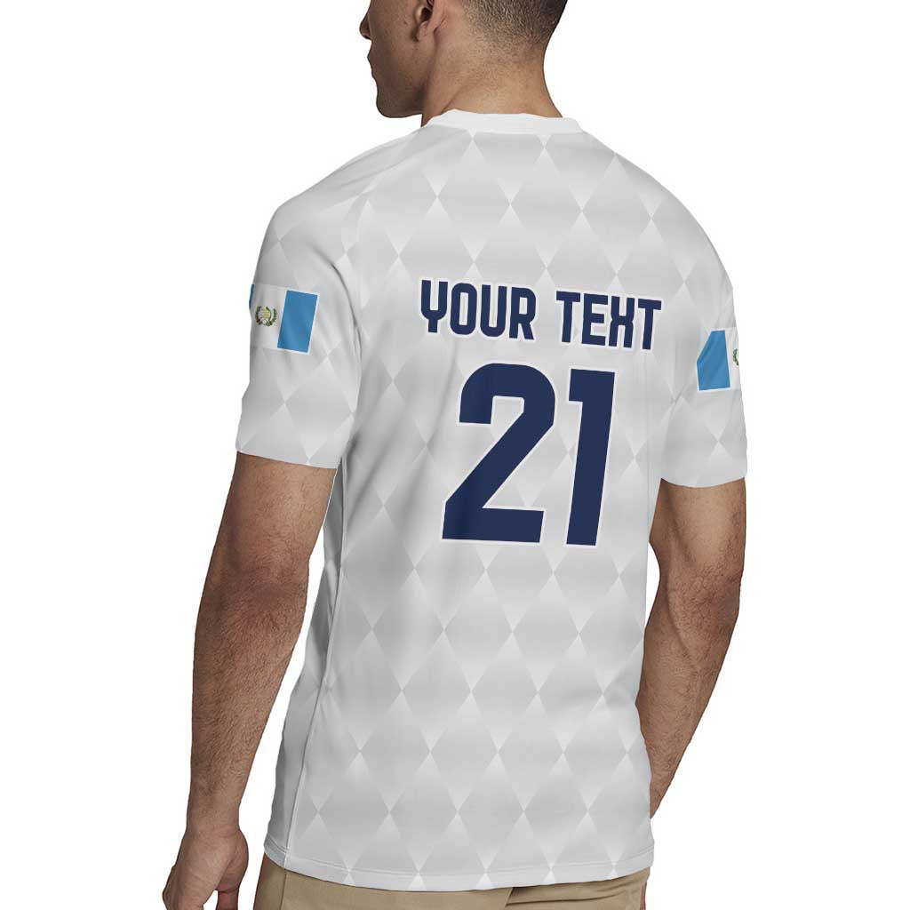 Guatemala Football Custom Rugby Jersey Go Los Chapines White Pattern