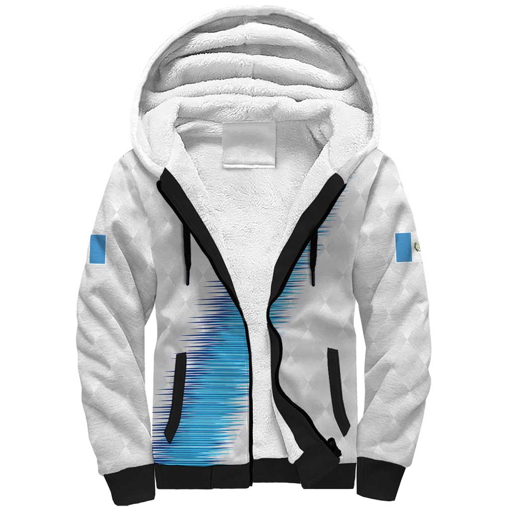 Guatemala Football Custom Sherpa Hoodie Go Los Chapines White Pattern