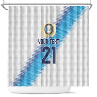Guatemala Football Custom Shower Curtain Go Los Chapines White Pattern