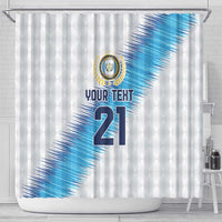 Guatemala Football Custom Shower Curtain Go Los Chapines White Pattern