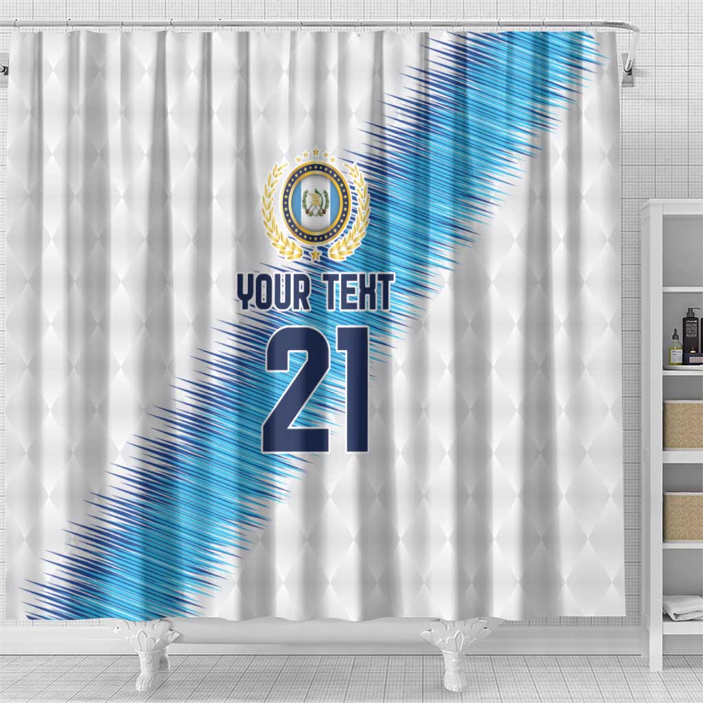 Guatemala Football Custom Shower Curtain Go Los Chapines White Pattern