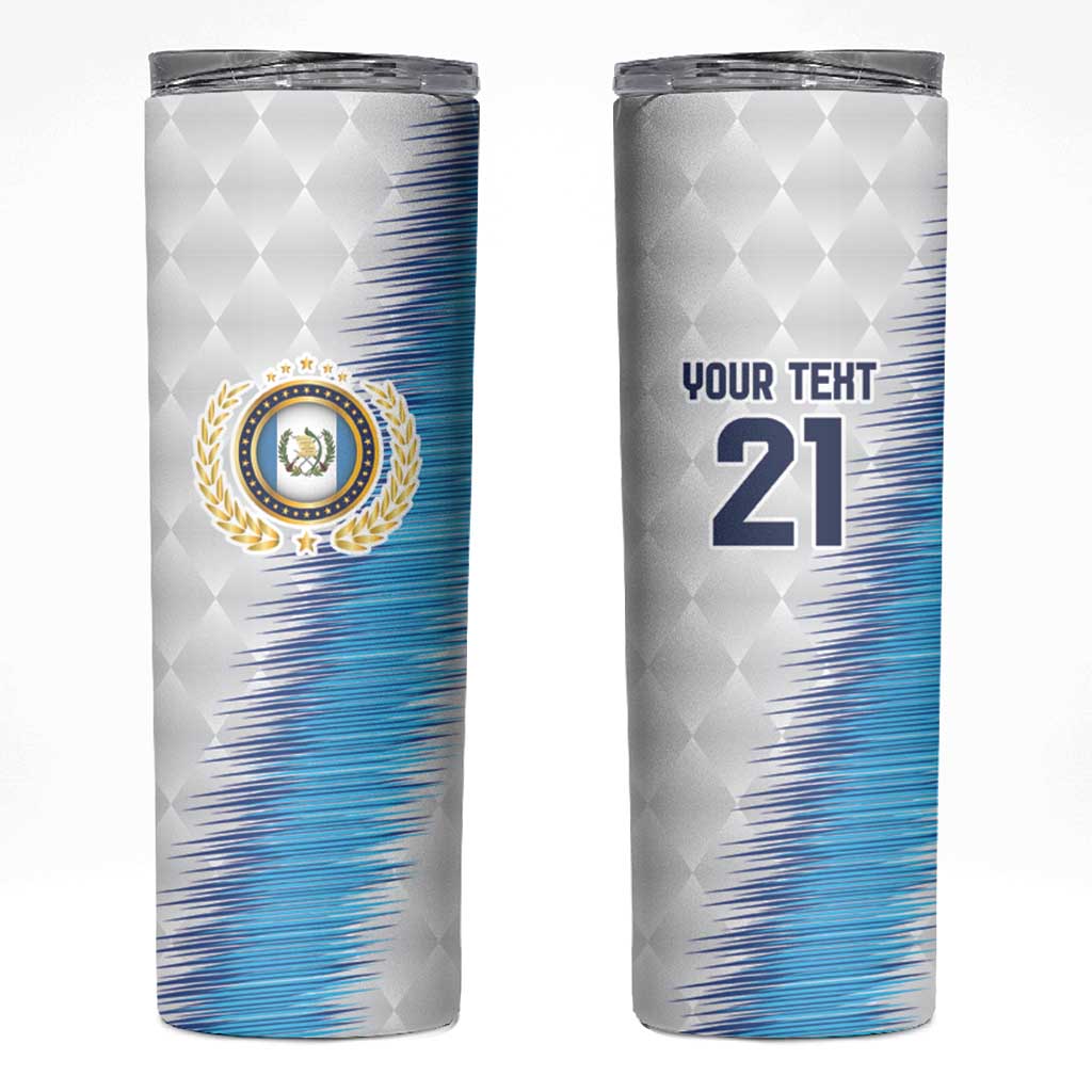 Guatemala Football Custom Skinny Tumbler Go Los Chapines White Pattern