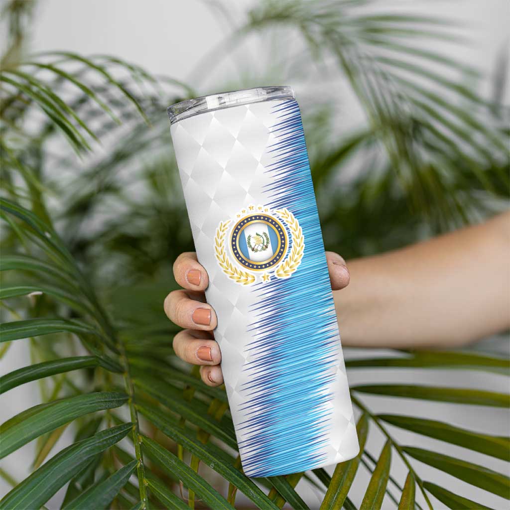 Guatemala Football Custom Skinny Tumbler Go Los Chapines White Pattern