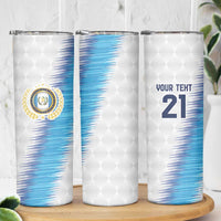 Guatemala Football Custom Skinny Tumbler Go Los Chapines White Pattern