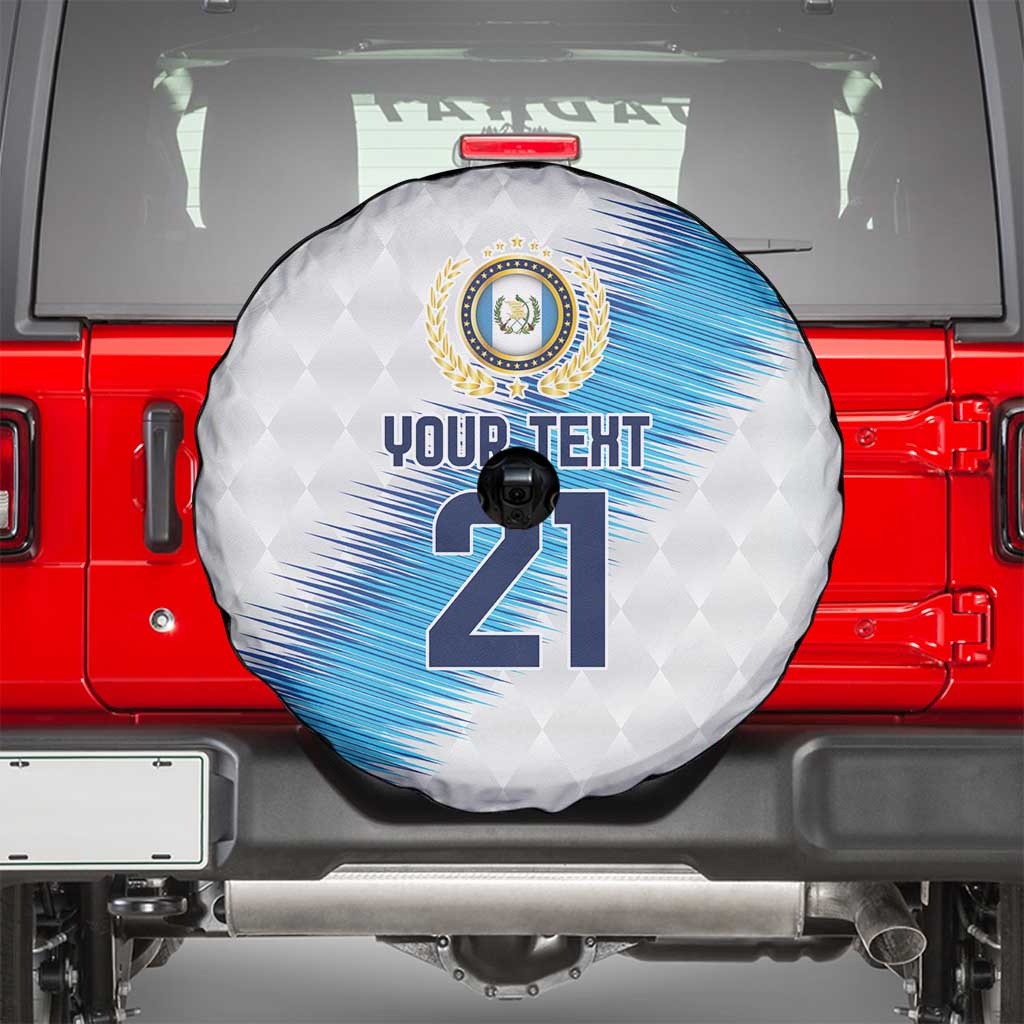 Guatemala Football Custom Spare Tire Cover Go Los Chapines White Pattern