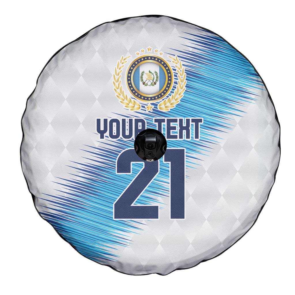 Guatemala Football Custom Spare Tire Cover Go Los Chapines White Pattern