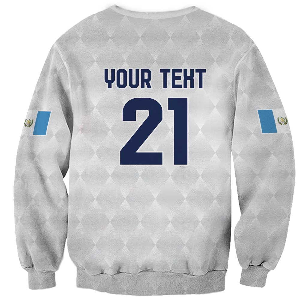 Guatemala Football Custom Sweatshirt Go Los Chapines White Pattern