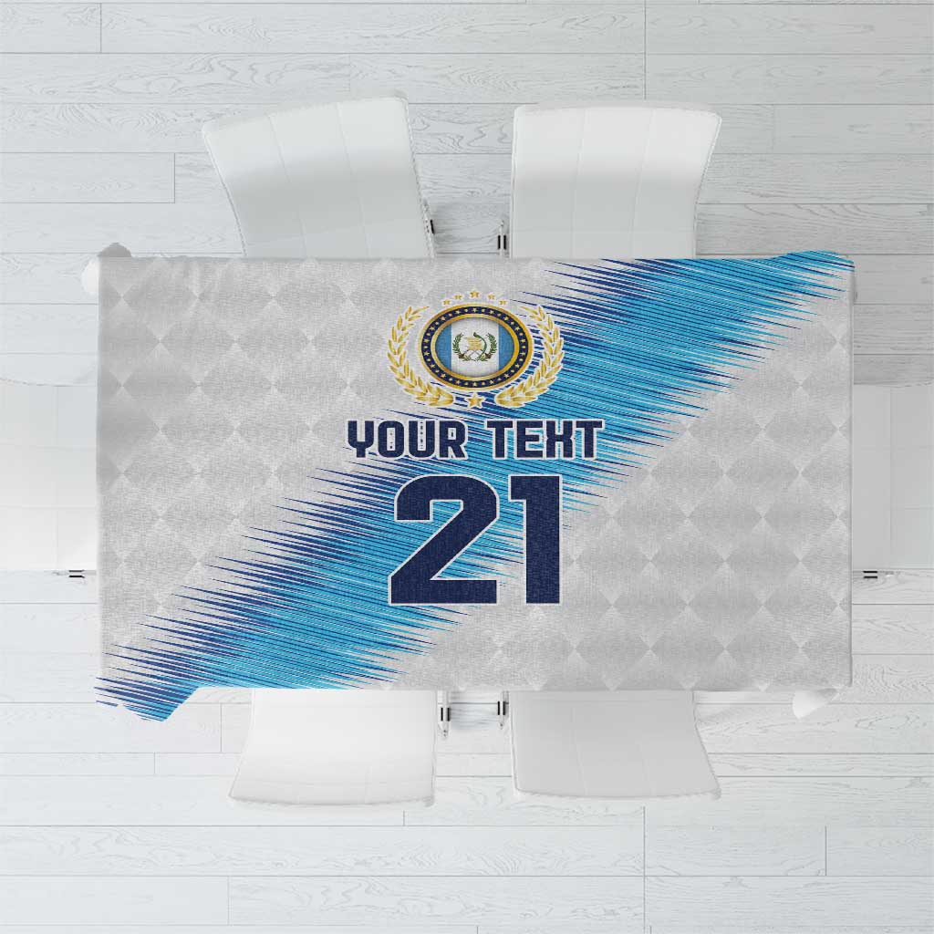 Guatemala Football Custom Tablecloth Go Los Chapines White Pattern