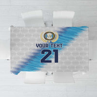 Guatemala Football Custom Tablecloth Go Los Chapines White Pattern