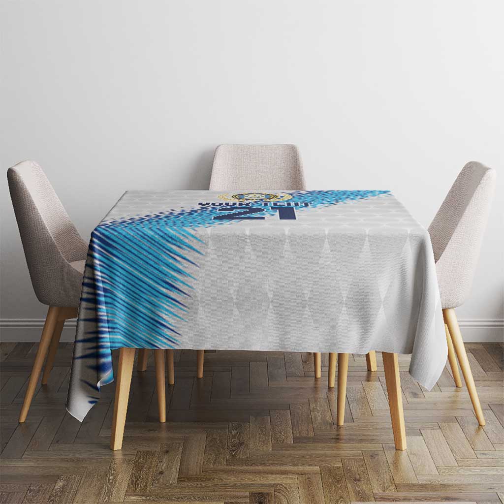 Guatemala Football Custom Tablecloth Go Los Chapines White Pattern