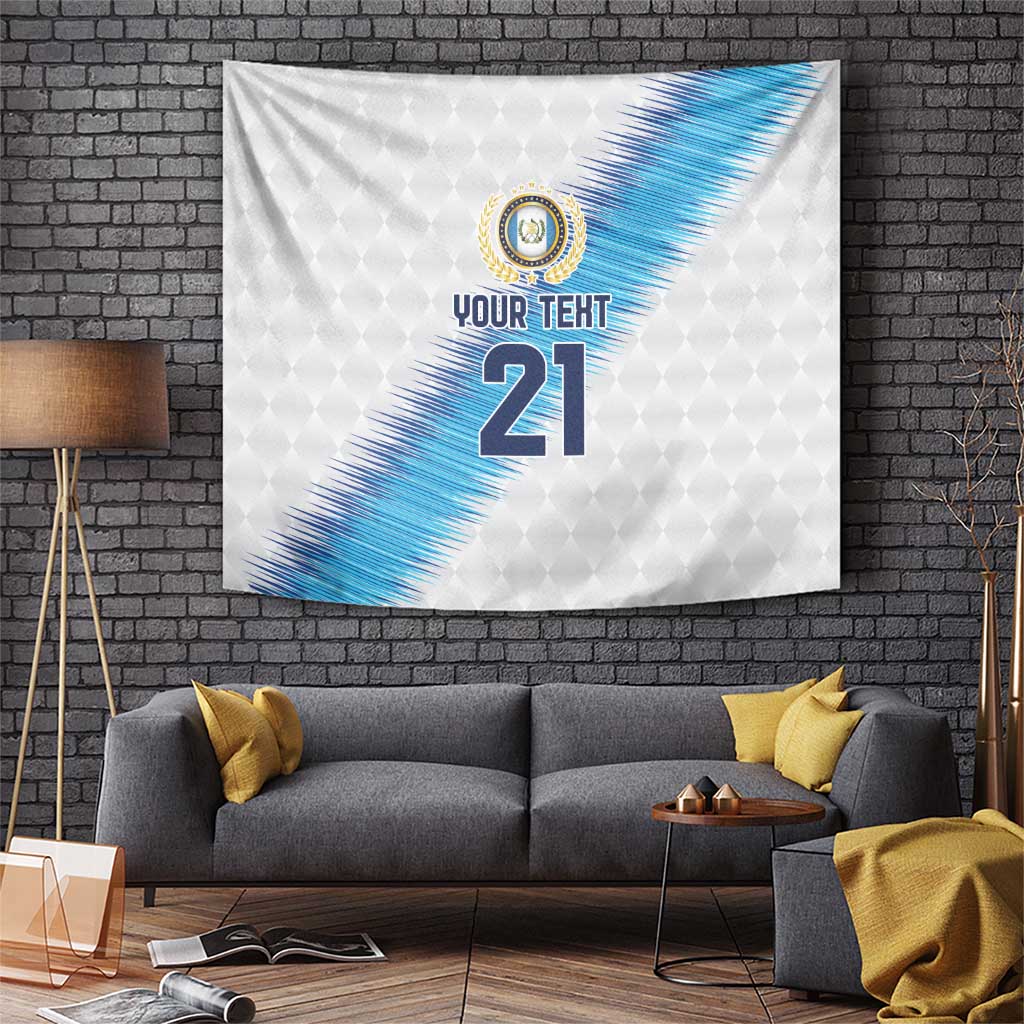 Guatemala Football Custom Tapestry Go Los Chapines White Pattern