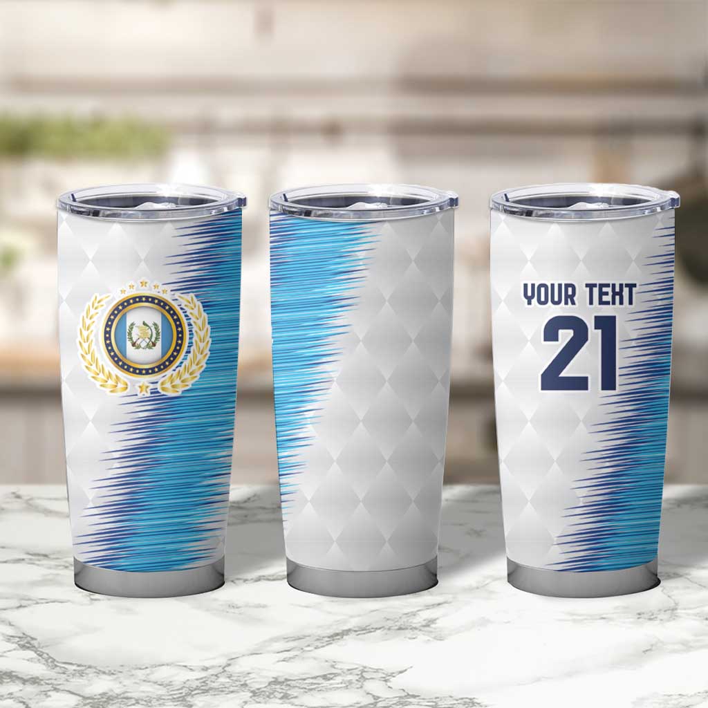 Guatemala Football Custom Tumbler Cup Go Los Chapines White Pattern