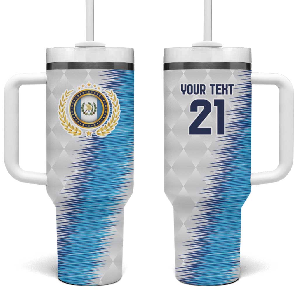 Guatemala Football Custom Tumbler With Handle Go Los Chapines White Pattern
