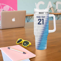 Guatemala Football Custom Tumbler With Handle Go Los Chapines White Pattern