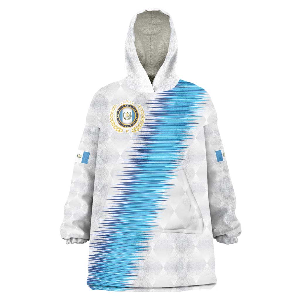 Guatemala Football Custom Wearable Blanket Hoodie Go Los Chapines White Pattern