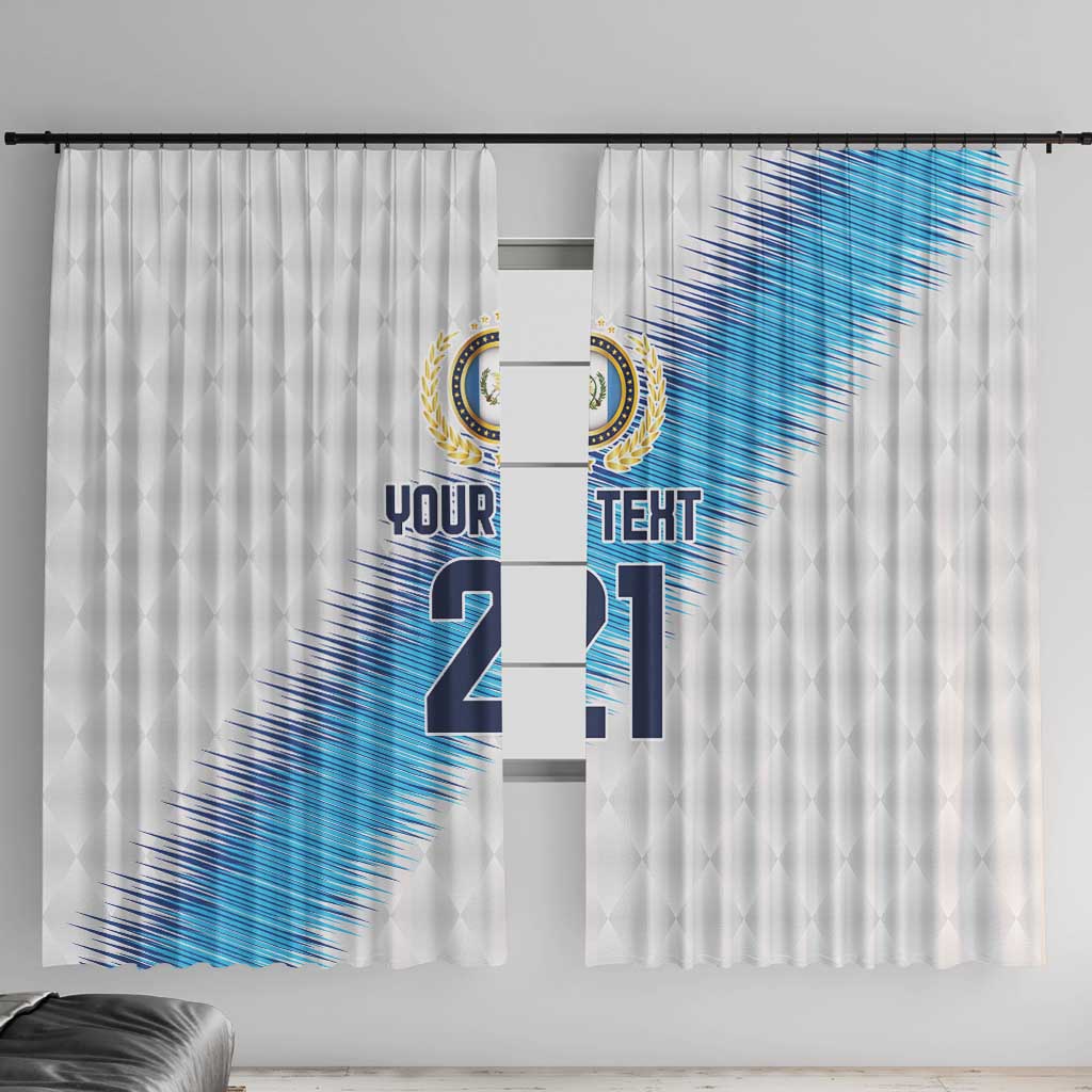 Guatemala Football Custom Window Curtain Go Los Chapines White Pattern