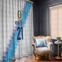 Guatemala Football Custom Window Curtain Go Los Chapines White Pattern