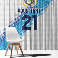 Guatemala Football Custom Window Curtain Go Los Chapines White Pattern