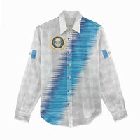 Guatemala Football Custom Women Casual Shirt Go Los Chapines White Pattern