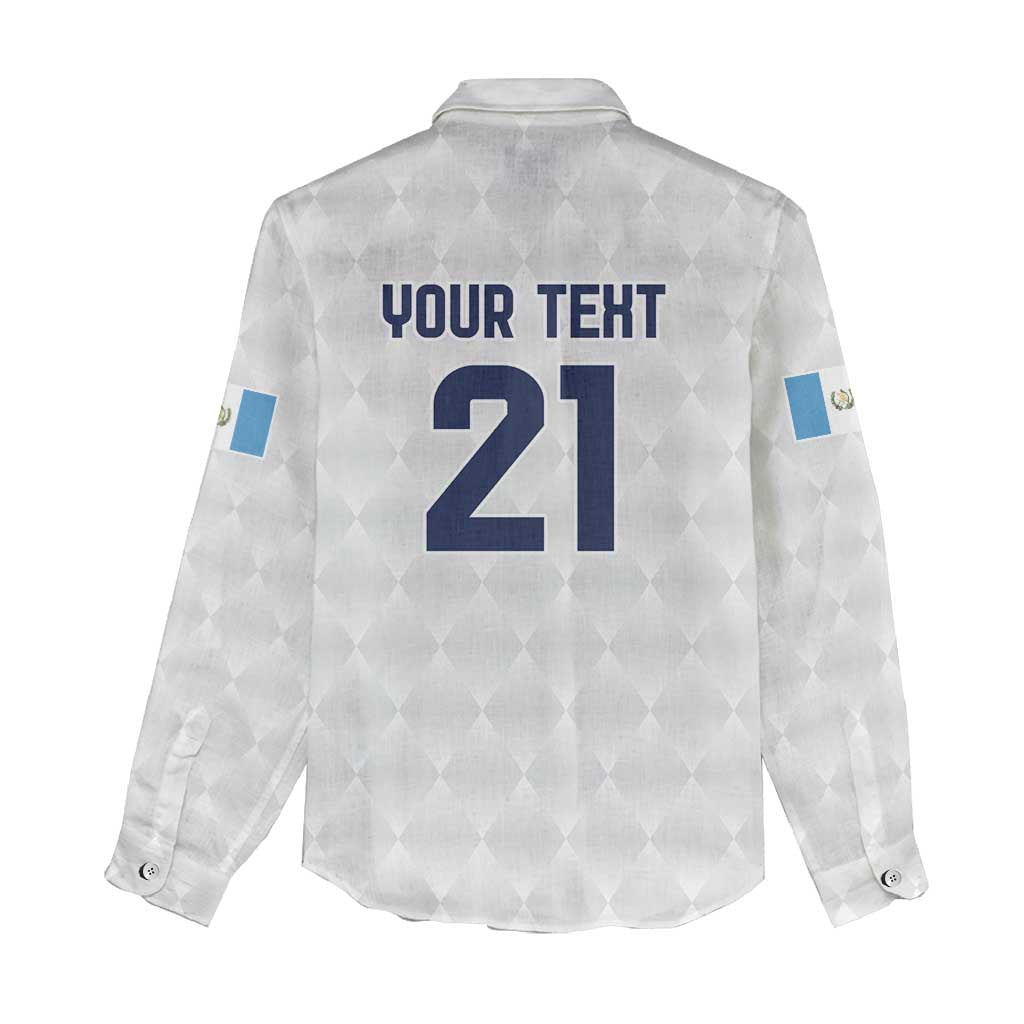Guatemala Football Custom Women Casual Shirt Go Los Chapines White Pattern