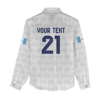 Guatemala Football Custom Women Casual Shirt Go Los Chapines White Pattern