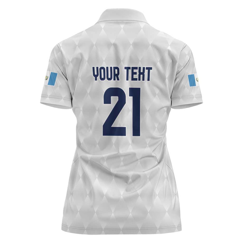 Guatemala Football Custom Women Polo Shirt Go Los Chapines White Pattern
