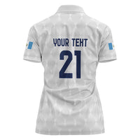 Guatemala Football Custom Women Polo Shirt Go Los Chapines White Pattern