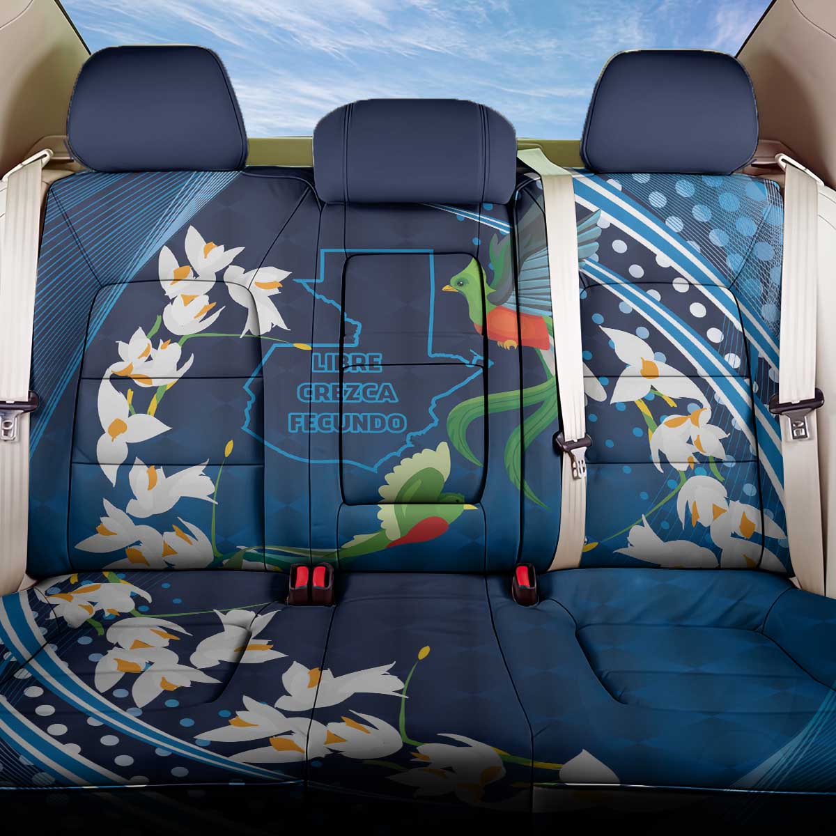 Guatemala Quetzal Bird Back Car Seat Cover Libre Crezca Fecundo