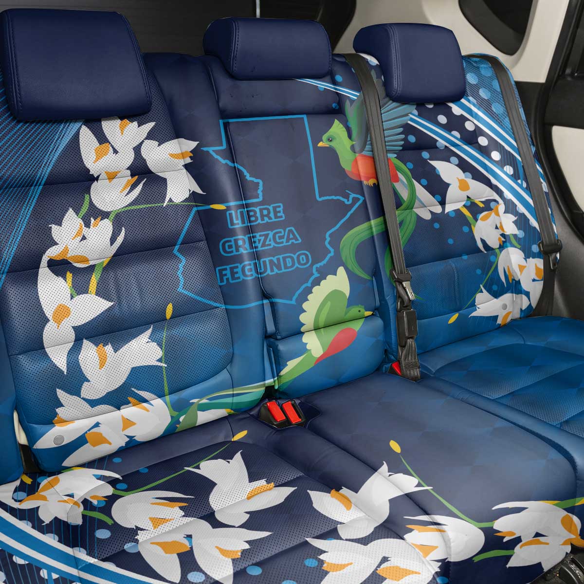 Guatemala Quetzal Bird Back Car Seat Cover Libre Crezca Fecundo