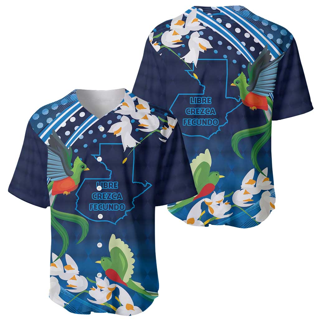 Guatemala Quetzal Bird Baseball Jersey Libre Crezca Fecundo