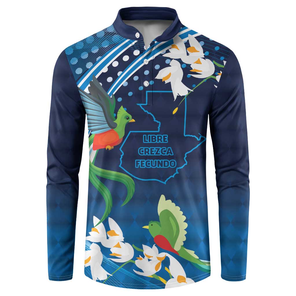 Guatemala Quetzal Bird Button Sweatshirt Libre Crezca Fecundo