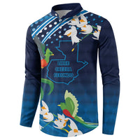 Guatemala Quetzal Bird Button Sweatshirt Libre Crezca Fecundo