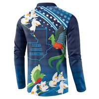 Guatemala Quetzal Bird Button Sweatshirt Libre Crezca Fecundo