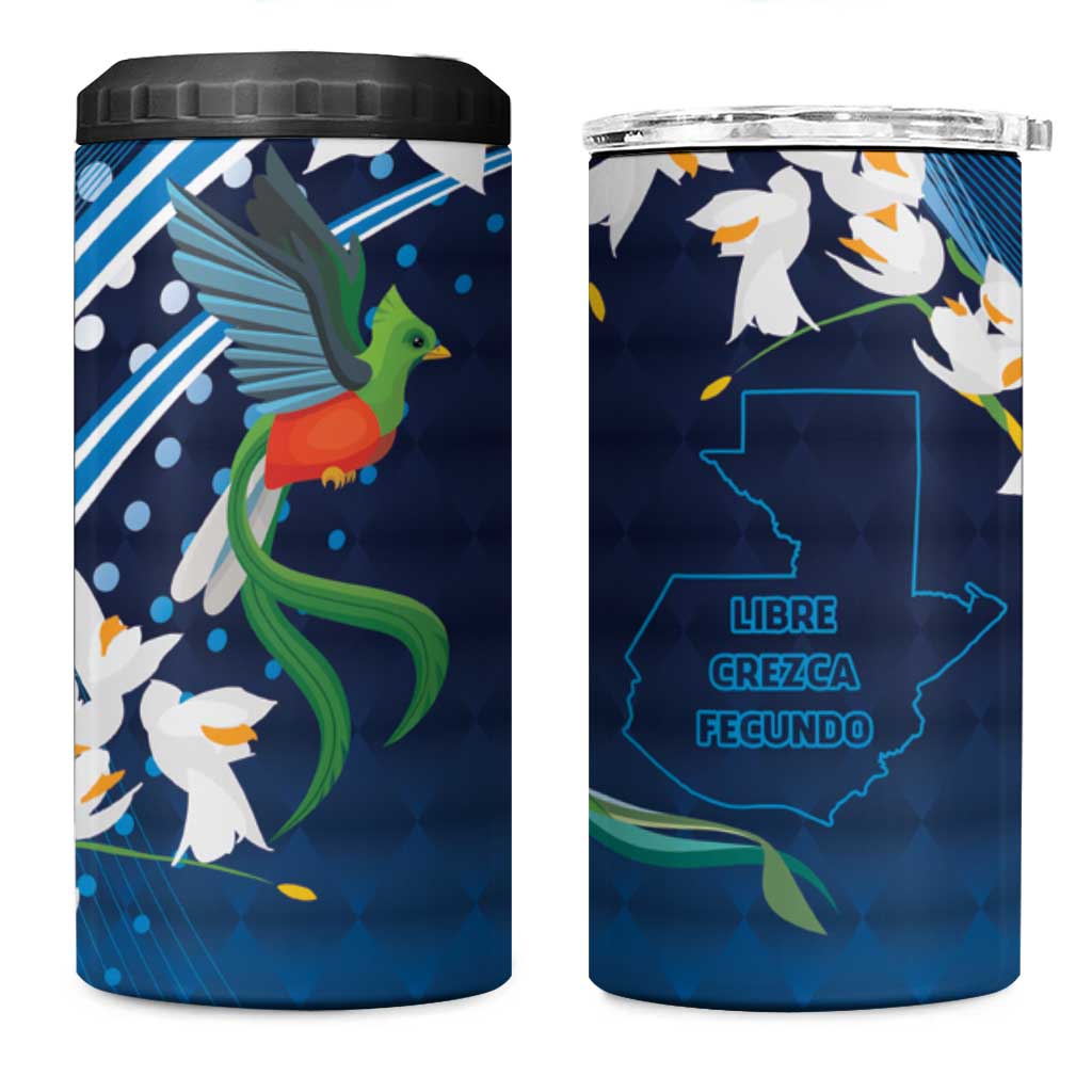 Guatemala Quetzal Bird 4 in 1 Can Cooler Tumbler Libre Crezca Fecundo