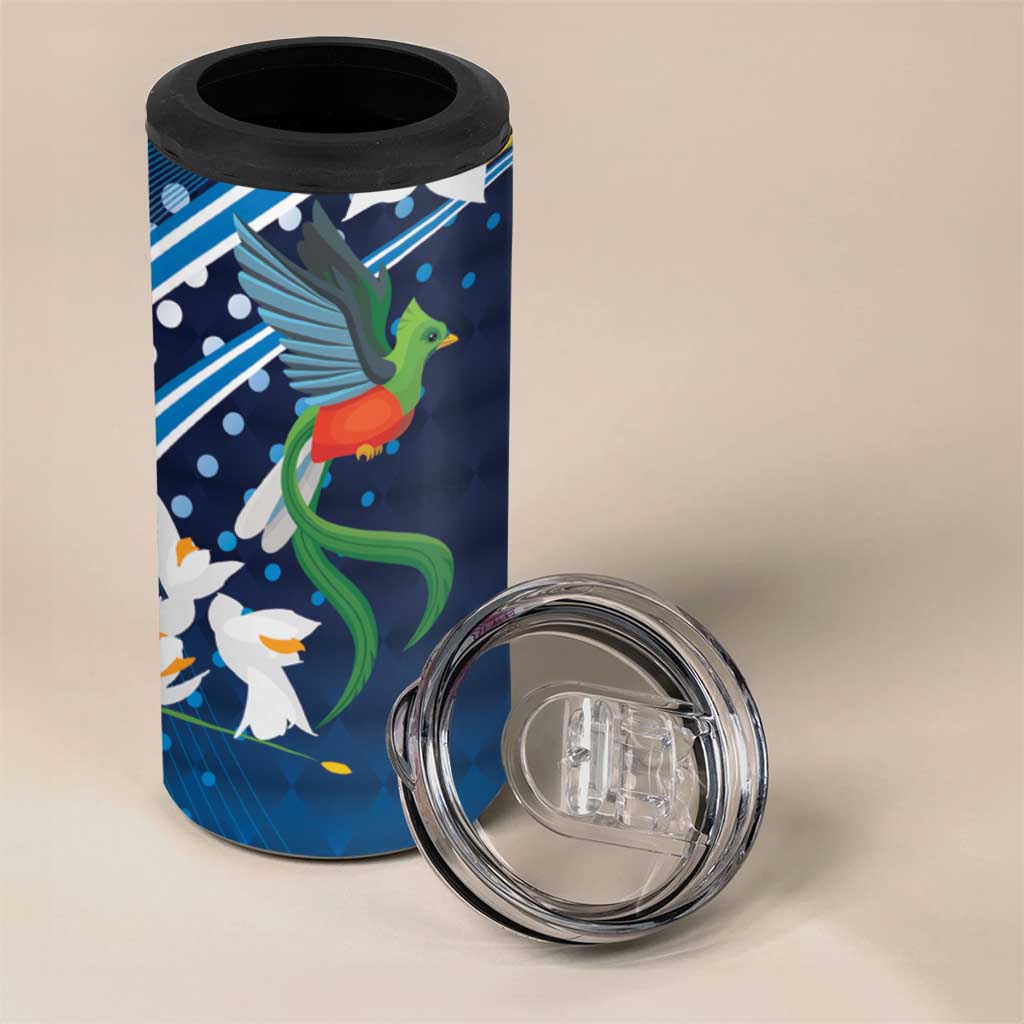 Guatemala Quetzal Bird 4 in 1 Can Cooler Tumbler Libre Crezca Fecundo
