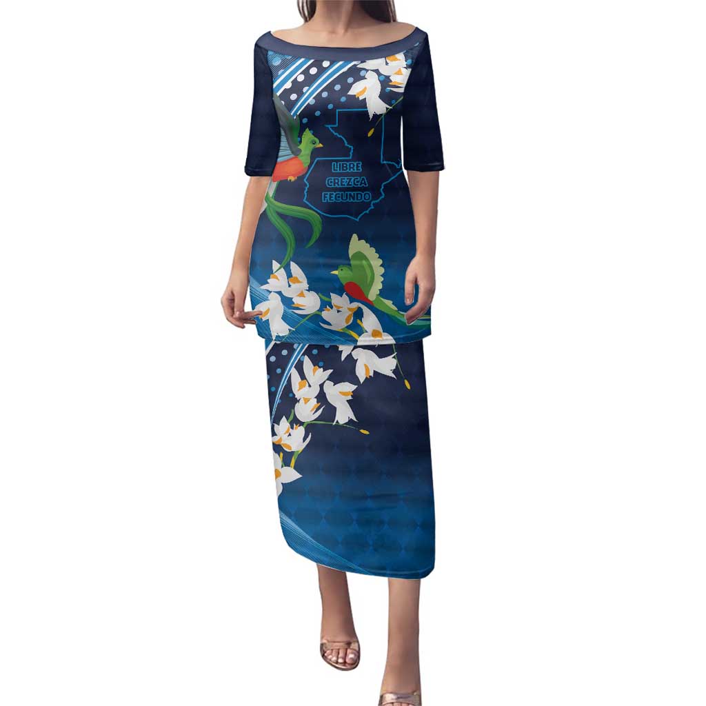 Guatemala Quetzal Bird Family Matching Puletasi and Hawaiian Shirt Libre Crezca Fecundo