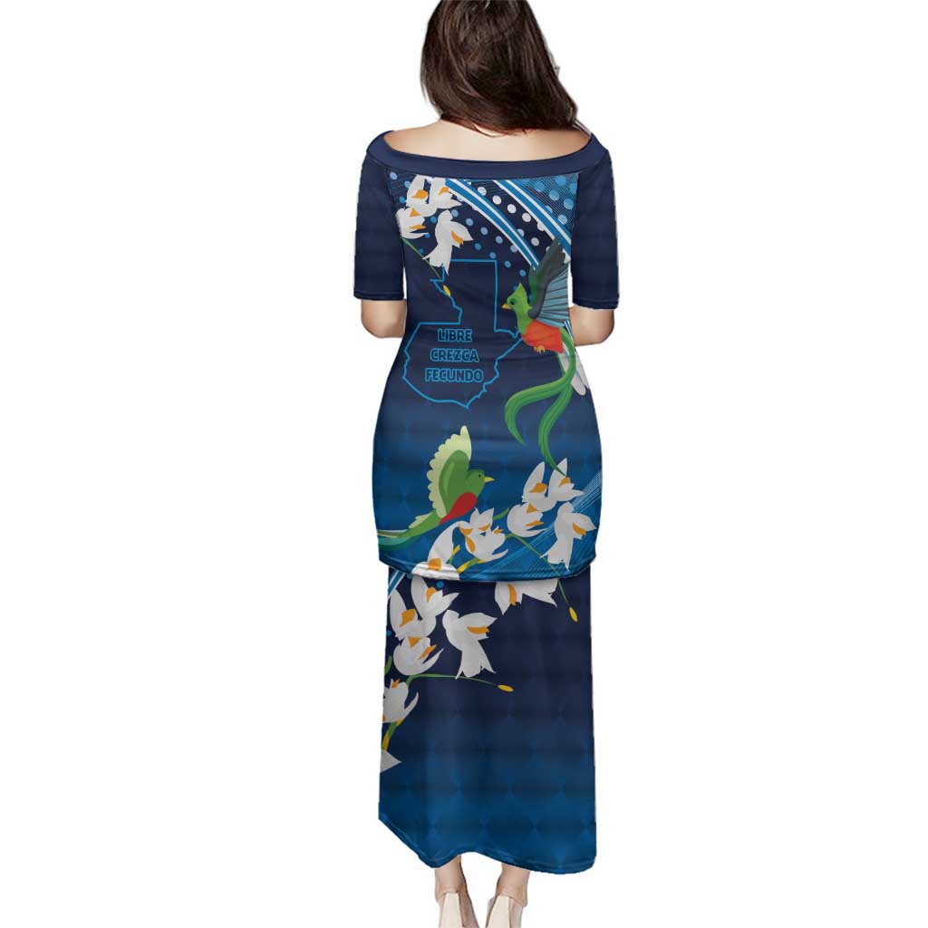 Guatemala Quetzal Bird Family Matching Puletasi and Hawaiian Shirt Libre Crezca Fecundo