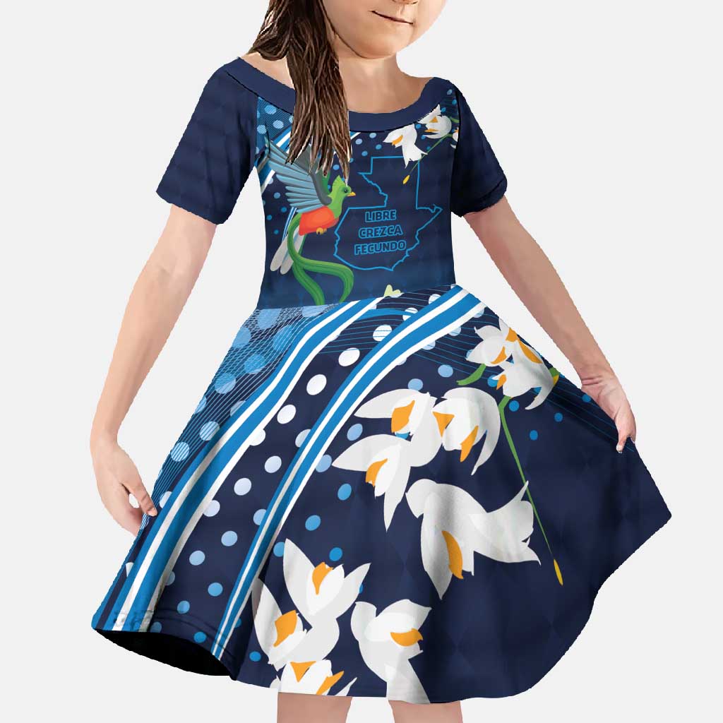 Guatemala Quetzal Bird Family Matching Short Sleeve Bodycon Dress and Hawaiian Shirt Libre Crezca Fecundo