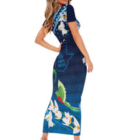 Guatemala Quetzal Bird Family Matching Short Sleeve Bodycon Dress and Hawaiian Shirt Libre Crezca Fecundo