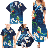 Guatemala Quetzal Bird Family Matching Summer Maxi Dress and Hawaiian Shirt Libre Crezca Fecundo